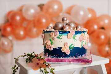 wedding cake decorated with flowers