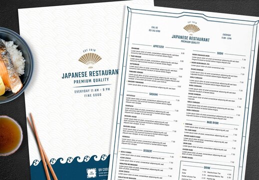 Japanese Restaurant Menu Layout