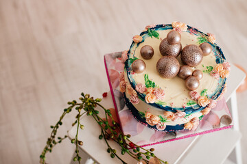 easter cake on a plate