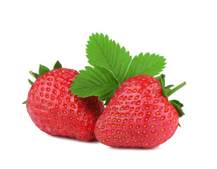 Strawberries isolated on a white background.