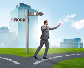 Work life or home balance business concept