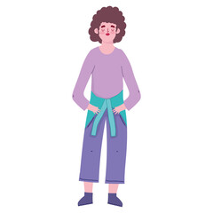 woman with curly hair