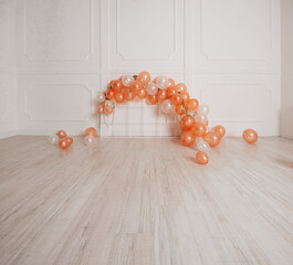 background in photo studio with balloons