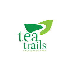 tea logo, tea trails Logo, Tea leaf, Vector, illustration