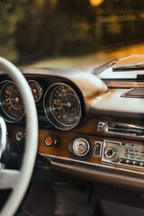 dashboard of a classic car