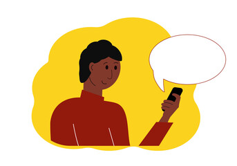 Illustration of a man with a mobile phone in his hand