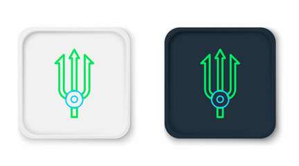 Line Neptune Trident icon isolated on white background. Colorful outline concept. Vector