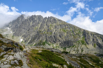 Fototapeta na wymiar Highest peak of Tatra mountains and Slovakia named Gerlachovsky stit (Gerlach). High Tatras, Slovakia