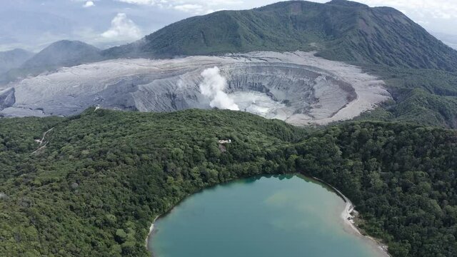 2021 - Excellent aerial shot of Poas Volcano National Park in Costa Rica.