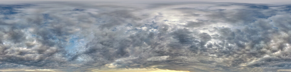 blue sky hdri 360 panorama with white beautiful clouds. Seamless panorama with zenith for use in 3d...