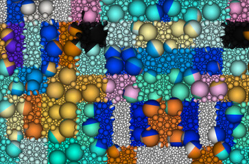background image with 3d color spheres, illustration design