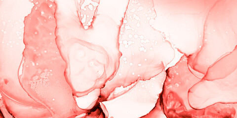 Baby Ink Fluid. Red Geodesy Wallpaper. Pastel