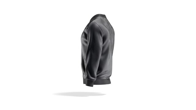 Blank black sport bomber mock up, looped rotation