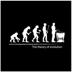 ティンパニ奏者に進化した人のイラスト