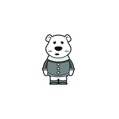 Cartoon Character Bear In Funny Black Shirt