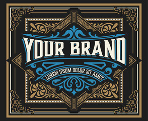 Western card with vintage style