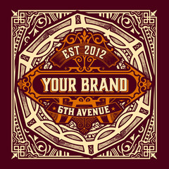 Western card with vintage style