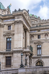 Fototapeta na wymiar Fragment of Neo-baroque building of Grand Opera in Paris (Garnier Palace). Paris, France.