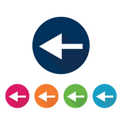 5 round isolated buttons with left arrow icon.