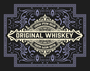 Whiskey label with old frames