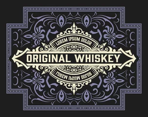 Behang Vintage labels Whiskey label with old frames
