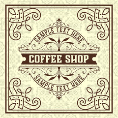 Vector, Coffee Shop label for cafe business