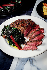 Everything Bagel Steak Swiss Chard