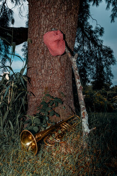 Traveling Jazz Trumpet Musician