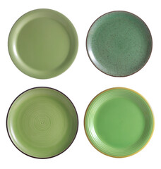 group of ceramic plate on white background
