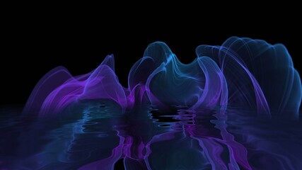 Obraz premium Abstract Digital Wave And Smoke Flow