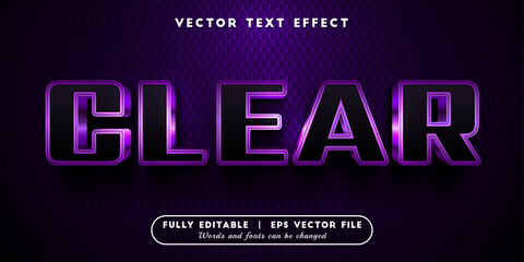 Text effects 3d clear, editable text style