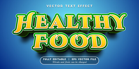 Text effects 3d healthy food, editable text style