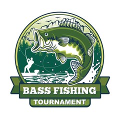 Large Mouth Bass Fishing Tournament Logo Design