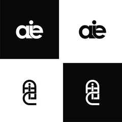 aie initial letter monogram logo design