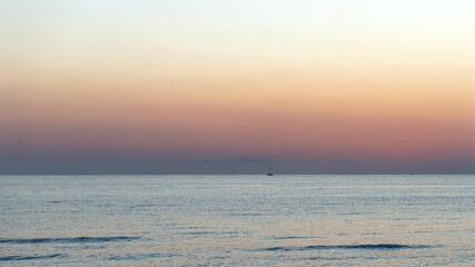 Sunrise on the Mediterranean Sea. La Manga  Del Mar Menor. Spain.
