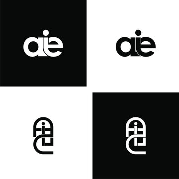 aie initial letter monogram logo design