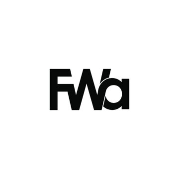 fwa letter initial monogram logo design
