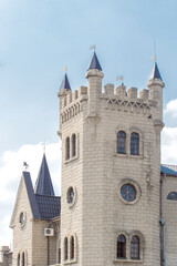 Obraz premium Light stone castle medieval old ancient architecture of Europe for tourists