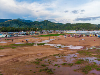 フィリピン、パラワン州のブスアンガ島コロン島周辺をドローンで撮影した空撮写真 Aerial photo taken by drone around Coron Island, Busuanga, Palawan, Philippines. 