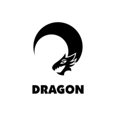 Fototapeta premium vector logo - dragon head. minimalistic logos. suitable for the war community