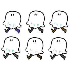 シンプルなおばけのイラストセット