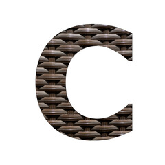 Alphabet letter C - Synthetic rattan background