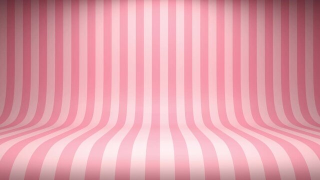 Striped candy pink studio background. Seamless loop. 3d rendering