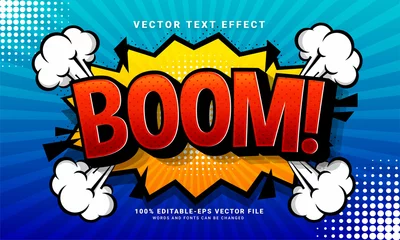 Foto auf Alu-Dibond Comic boom editable text effect suitable for cartoon style concept © Arta Digital