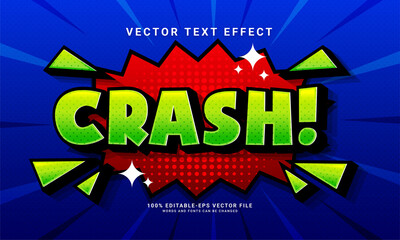 Obraz premium Comic crash editable text effect suitable for cartoon style concept