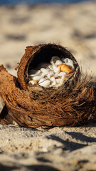 Naklejka na ściany i meble coconut filled with shells