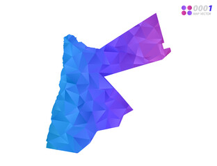Vector Jordan map colorful polygon triangle mosaic with white background. style gradient.