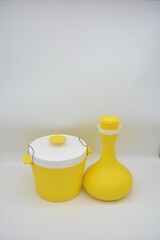 Vintage plastic pitcher and ice bucket