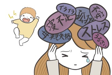 ワンオペ夜泣き対応にストレスでイライラする母親