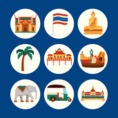 Fototapeta na wymiar icons of thailand traditional
